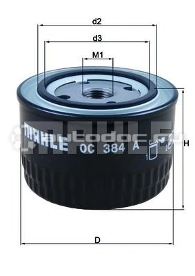 Фильтр масляный KNECHT | MAHLE | BEHR oc384a: фото, цена, описание ...