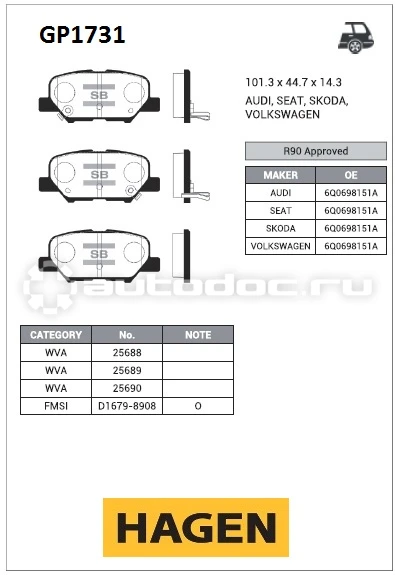 Колодки тормозные SANGSIN gp1731: фото, цена, описание, применимость ...